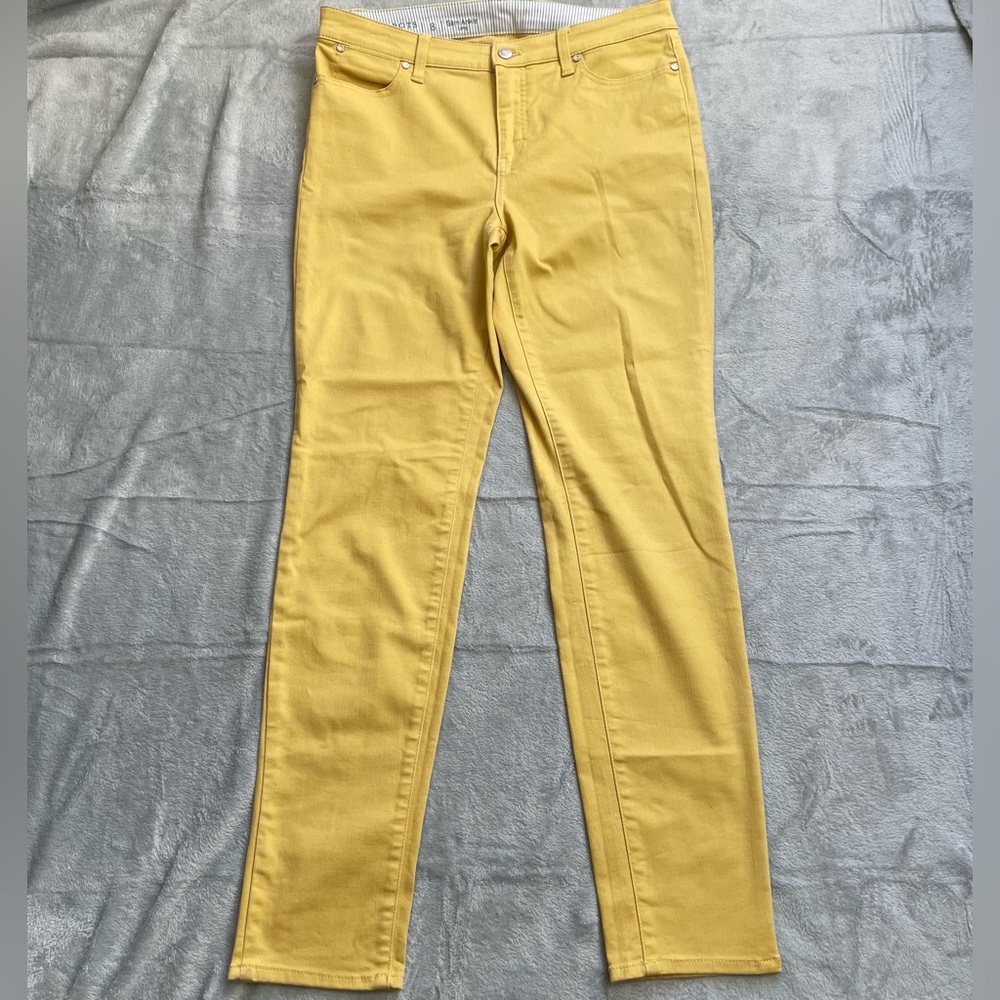 Talbots Jeans 8 Long Tall Flawless Slim Ankle‎ Slimming Goldenrod Yellow